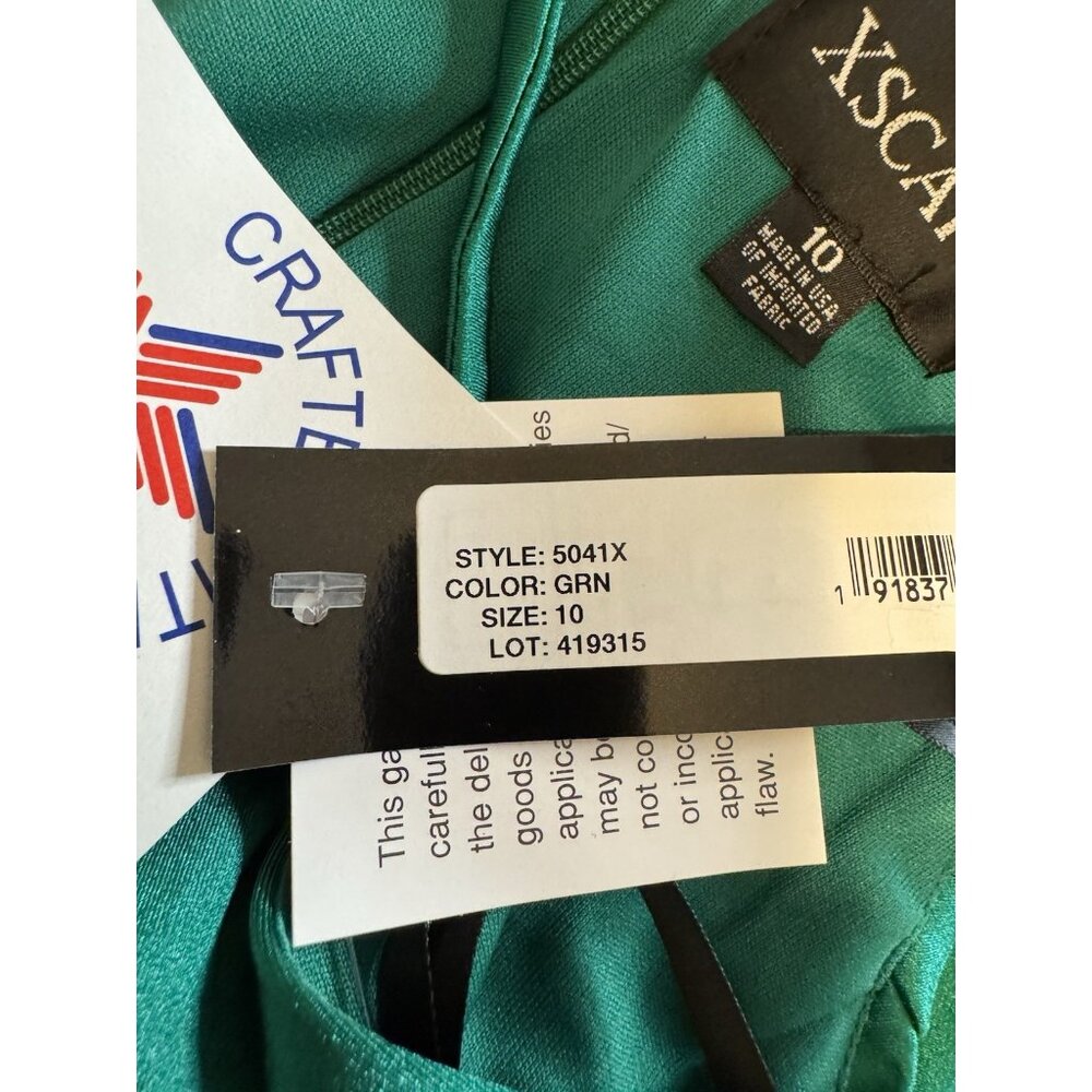 Xscape 10 Emerald Green Formal Gown Side O Waist Gala Prom Wedding Guest NEW - Picture 6 of 16